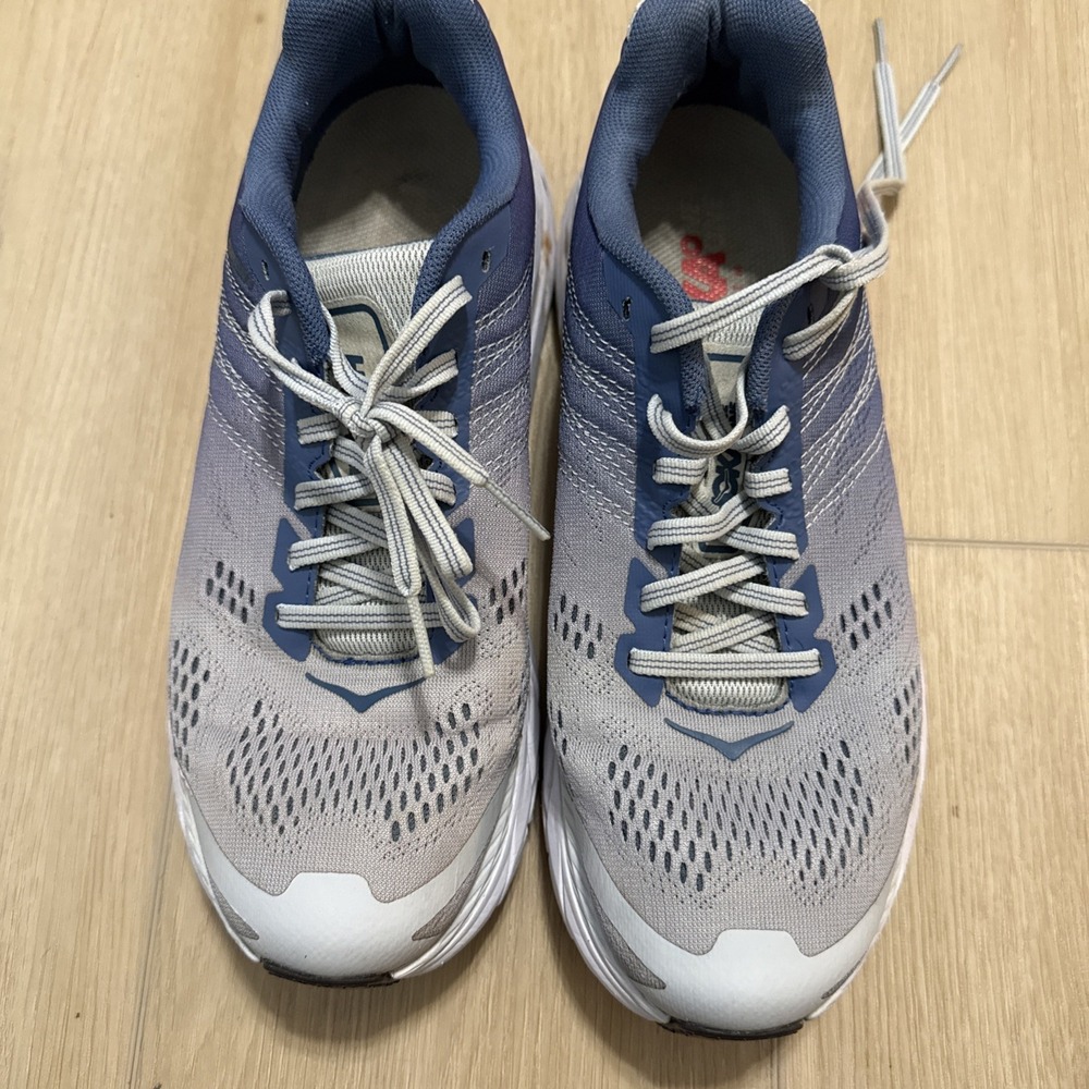 Hoka One One Clifton 6 Blue Gray Running Shoes Sneakers Women's  8.5 1102873PAMB